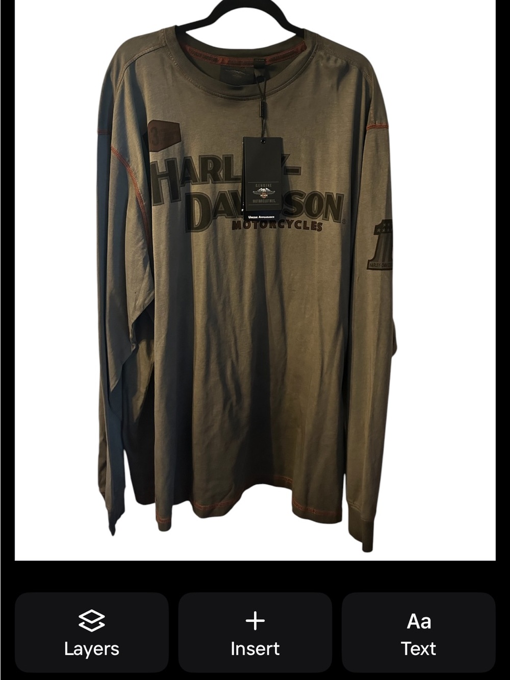Harley-Davidson Olive Green Long-Sleeve Logo Tee NWT size 3x
